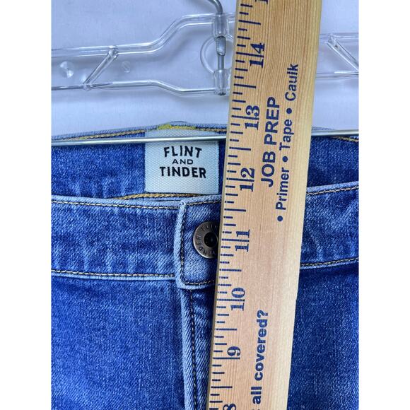 Flint and Tinder Mens 36 x 32 Blue Slim Fit Preppy Y2K Straight Leg Denim Jeans - Picture 6 of 8